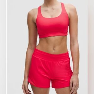 Lululemon Athletica Red Glow Energy Sports Bra Medium Support- B/D Cup